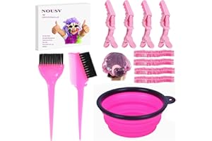 NOUSV 11 Pcs Professional Hair Bleach Kit Hair Coloring Products for DIY Mixing, Includes Hair Dye Brush, Hair Color Bowl, Hair Clip, Disposable Shower Caps and Diy Hair Coloring Tools