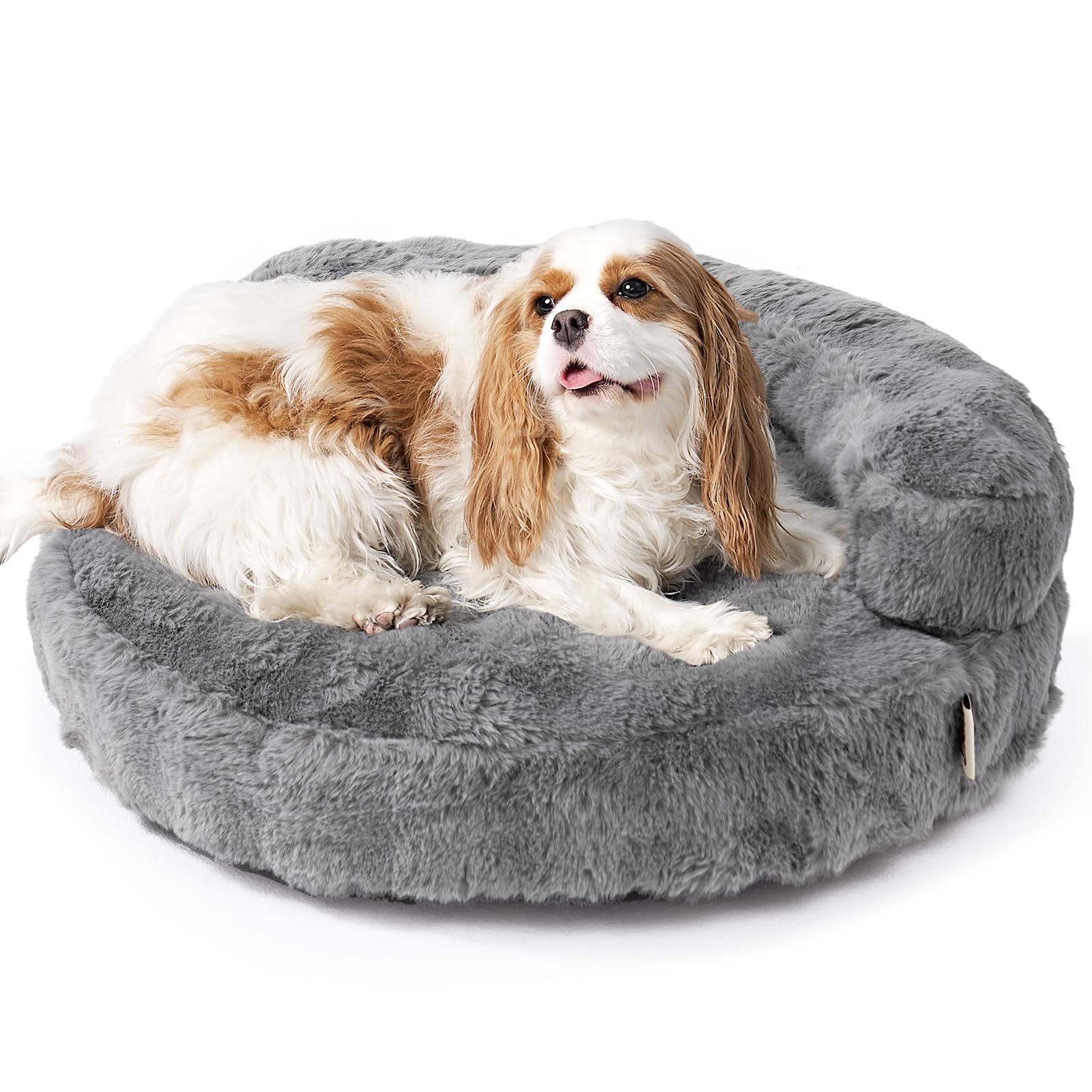 Photo 1 of EHEYCIGA Small Dog Bed and Cat Couch for Puppy and Kitten - Fluffy Faux Rabbit Fur Pet Sofa with Washable Removable Cover, Waterproof and Non-Slip, 23 Inch Grey