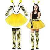 Asikkon Bee Tutu Costume Accessories for Women with Bees Antenna Bopper Headband Tutu Skirt Set for Halloween Costume