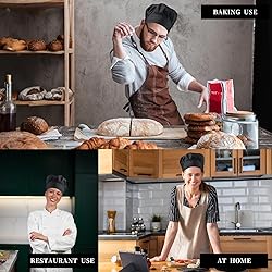 TIESOME 2PCS Chef Hat Adjustable Elastic Baker