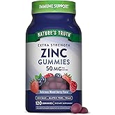 Nature's Truth Zinc Gummies for Adults | 50mg | 120 Count | Vegan, Non-GMO & Gluten Free Supplement | Mixed Berry Flavor