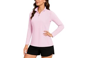 TACVASEN Women's Quarter Zip Pullover Golf Shirts UPF 50+ Long Sleeve Sun Shirts UV Protection Workout Tops