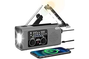 NITIGO Emergency Radio 4000mAh Solar Hand Crank AM/FM/NOAA Portable Weather Radio with Phone Charger, LED Flashlight, Reading Lamp, SOS Alarm, Headphone Jack for Indoor Outdoor Emergency, USB Charged