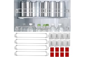 AojSup 4 Pcs RV Fridge Bars, Refrigerator Tension Rods, 12.44"-22.63" Adjustable, Stainless Steel RV Fridge Accessories for Camper Refrigerator, Kitchen, Cupboard, Bookshelf