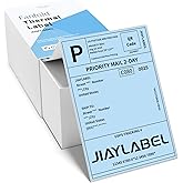 JIAYLABEL 4x6 Thermal Shipping Label Mailing Postage Stickers Paper for Direct Thermal Label Printer USPS UPS Address Big Packing Fanfold Blue Color 500 Labels/Stack,1 Stack