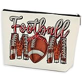 Football Gifts Western Mom Makeup Bag Football Accessories for Women, Graduation Birthday Coach Gift for Women Coworker Mama Player Sports Lovers Inspirational Cosmetic Bag Zipper Pouch