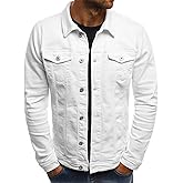 amropi Men's Casual Classic Denim Jacket Slim Fit Fashion Jean Coat