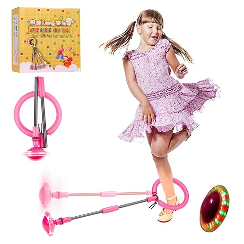 VCVOIP Ankle Skip Ball for Kids, Foldable Colorful Flash Wheel