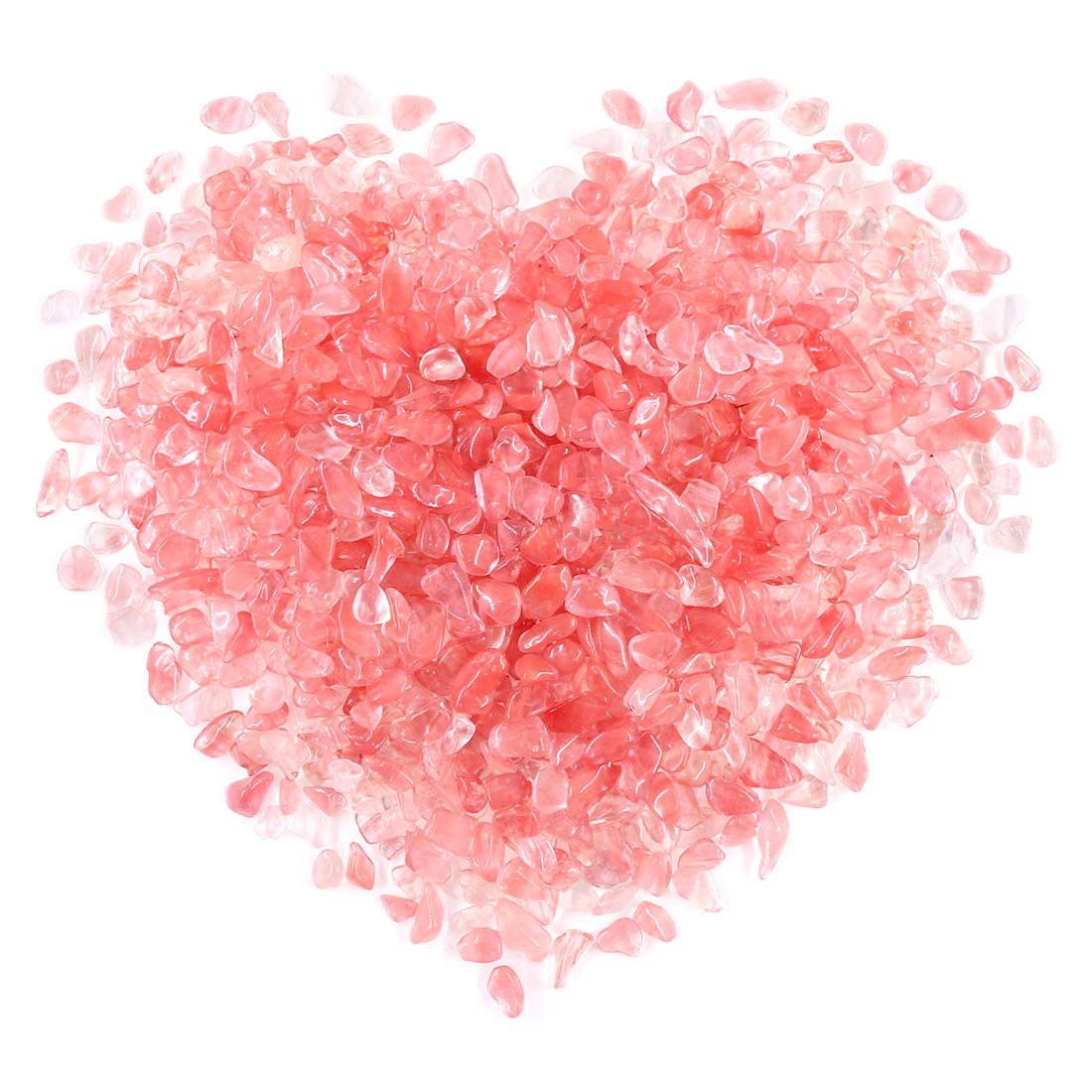 Swpeet 1 Pound Cherry Quartz Small Tumbled Chips Stone Gemstone Chips Crushed Pieces Irregular Shaped Stones Crystal Chips Stone Perfect for Jewelry Making Home Decoration