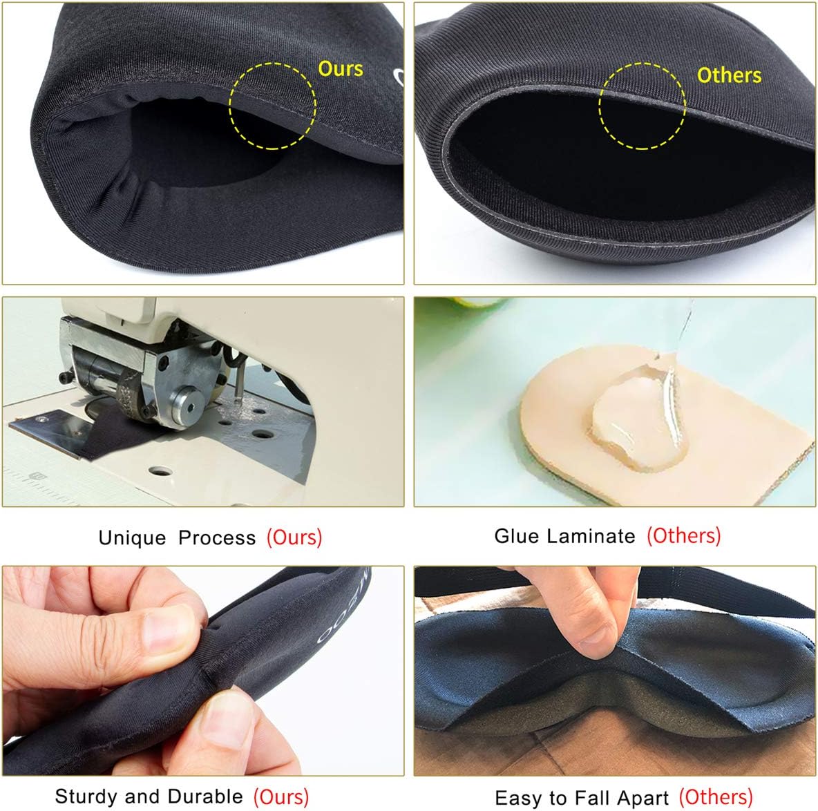 MZOO Sleep Eye Mask for Men Women, 3D Contoured Cup Sleeping Mask & Blindfold, Concave Molded Night Sleep Mask, Block Out Light, Soft Comfort Eye Shade Cover for Travel Yoga Nap, Black: Health & Personal Care