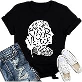 IFQ Womens RBG Shirt Ruth Bader Ginsburg T-Shirt Speak Your Mind Even If Your Voice Shakes Tee