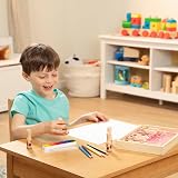 Melissa & Doug Wooden Stamp Set with Colouring Pencils - Kids Arts & Crafts Age view 2