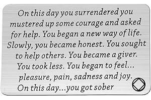 TIIMG Sobriety Gift Addiction Recovery Gift AA Gift NA Gift 12 Step Gifts Alcoholics Anonymous AA Recovery Sobriety Wallet Insert Card (you got sober NA)