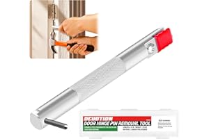 DEUOTION Door Hinge Pin Removal Tool – Carbon Steel Door Hinge Tool with 90° Pin Remover, Spring Steel Retaining Clip & Rubber Sleeve, Quick & Easy Door Pin Adjustment, Universal Hinge Tool