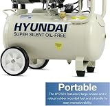 Hyundai 24L Oil-Free Low Noise Air Compressor 750W 5.2CFM Twin Gauges view 6