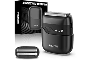 VIKICON® Electric Foil Shavers for Men, Compact Travel Face Shaver, Mini Razor for Shaving Face, Portable On-The-Go Shaver w/Dual Floating Blades, Close Shave Stubble Trimmer USB-C, Gifts for Dad Him