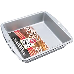 Wilton 2105-956 Recipe Right Non-Stick 8 Inch Square Pan, 8" x 8" x 2" (1-Unit)