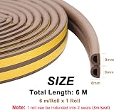 Bynsaer Draught Excluder Tape D-Type Self-Adhesive 6M Foam Strip Brown view 2