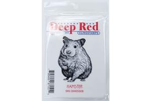 Deep Red Stamps Hamster Rubber Cling Stamp 1.6 x 2.1 inches