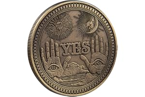 YVHUSK Decision Making Coin-Yes/No Coin-Good Luck Commermorative Collection-Challenge Coins Antique Gold