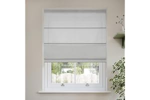 Hiifroy Roman Shades for Windows, Light Filtering Roman Blinds Thermal Insulated Heat Blocking Window Blinds for Home Living Room French Doors, Light Gray 35" W x 72" H