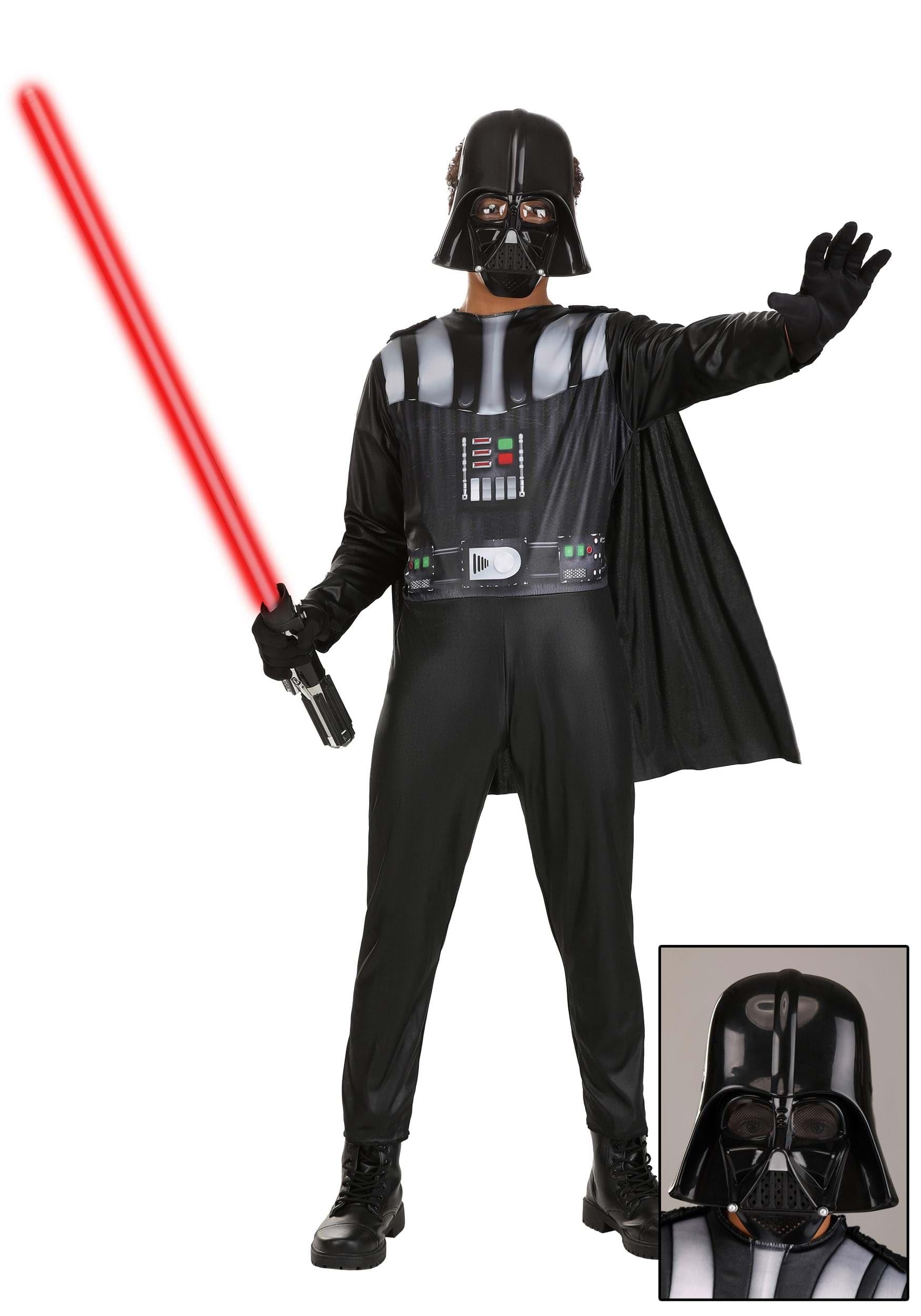 STAR WARS Darth Vader Official Youth Halloween Costume - Printed Jumpsuit with Cape and Plastic Mask