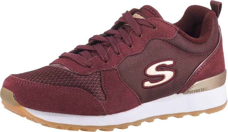 Feminino OG 85 Goldn Girl Trainer, acabamento em camurça Borgonha/ Nylon/ Malha/ Rose Gold, 38 EU