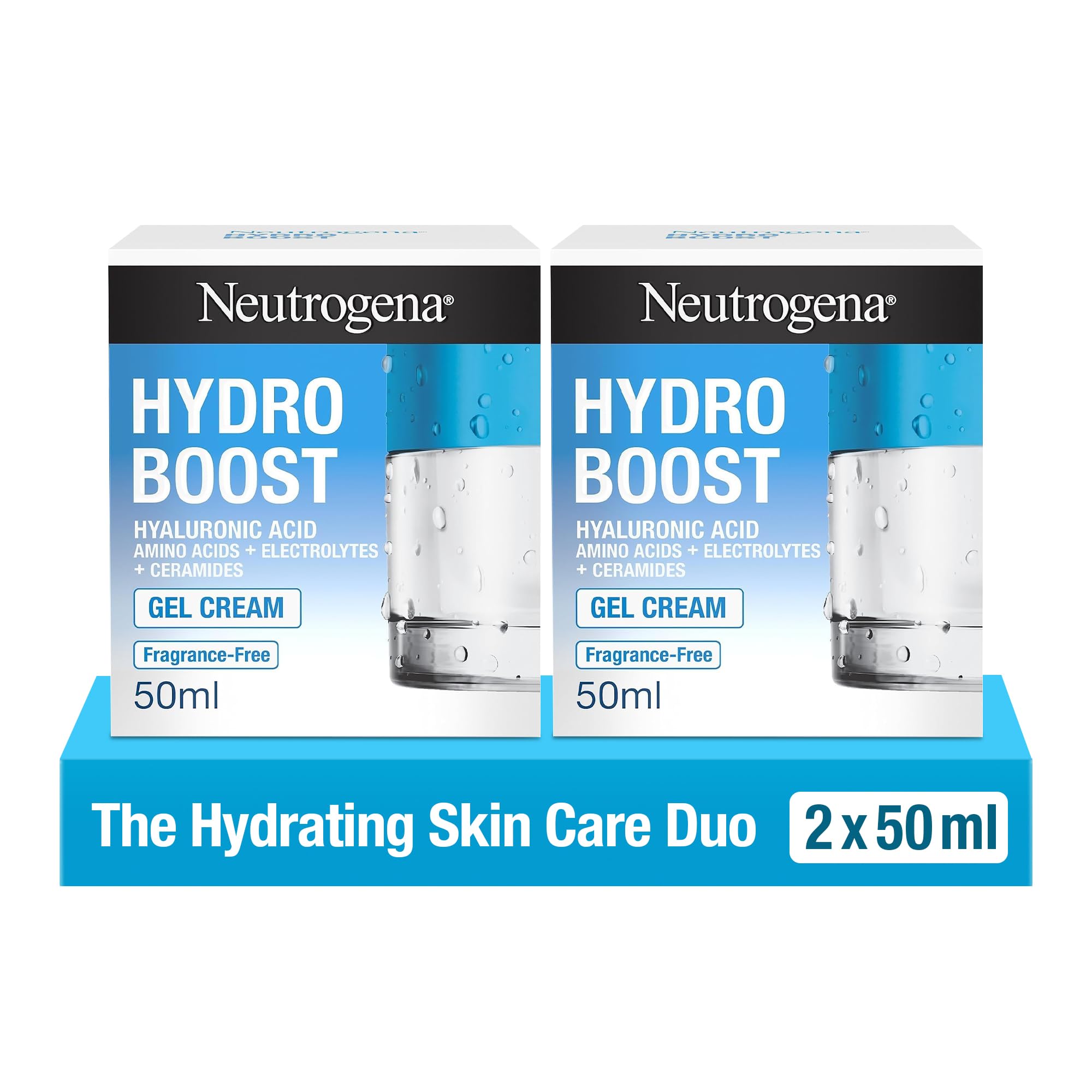 Neutrogena Hydro Boost Gel Cream (2x 50ml Bundle), Intensively Hydrating Fragrance-Free Face Cream for Dry Skin, With Hyaluronic Acid, Advanced Hydration for 72 Hours, Suitable for All Skin Types — image 1