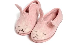 BureBure Women's Slippers Natural Boiled Wool Slippers - Honey Bunny - Gift for Her