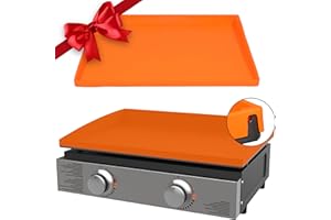 PATIOLAB 22 Inch Silicone Griddle Cover Mat for Blackstone Griddle, Essential Edge to Edge Protection, Durable Heavy Duty Flat Top Grill Cover Mat for All Seasons, Orange