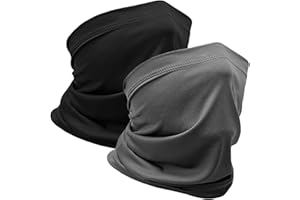 WOXVM 2 Packs Neck Gaiter Face Mask Scarf Gator Sun Cooling Balaclava Bandana Cover UV Protection Headwear for Men Women