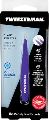 Tweezerman Neon Purple Slant Tweezer Stainless Steel Hair Removal Precision view 7