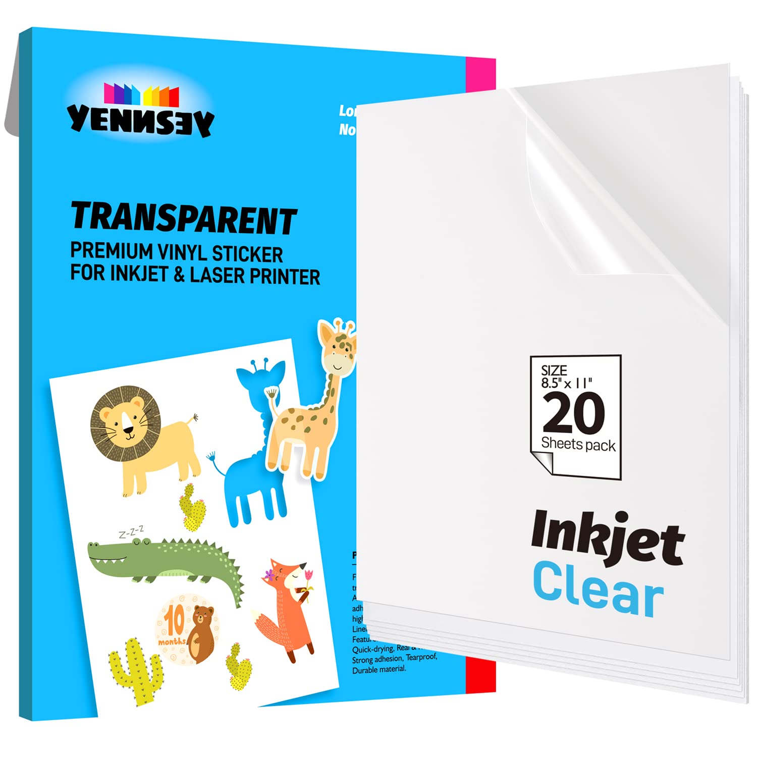 Mua (20 Sheets) Semi Super clear sticker paper for inkjet printer ...