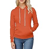 OSABASA Women's Slim Fit Pullover Hoodie Lightweight Long Sleeve Kangaroo Pocket Basic Casual wear