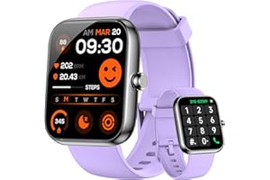 MIKEGO Smart Watch for Men Women, Alexa Built-in Fitness Tracker with Call Function & 1.83" HD Touchscreen, Heart Rate/Sleep Monitor, 100 Sport Modes, IP68 Waterproof, iOS Android Compatible (Purple)
