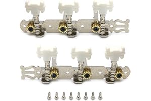 Metallor Classical Guitar Tuning Pegs Chrome Plated Machine Heads Tuning Keys Tuners Single Hole 3L 3R.
