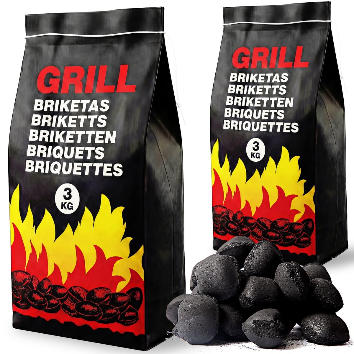 Deuba® 27 kg Grillbriketts 9 x 3 kg Holzkohle Grillkohle Holzkohlebriketts Holzkohlegrill Grill Brikett Kohle 2