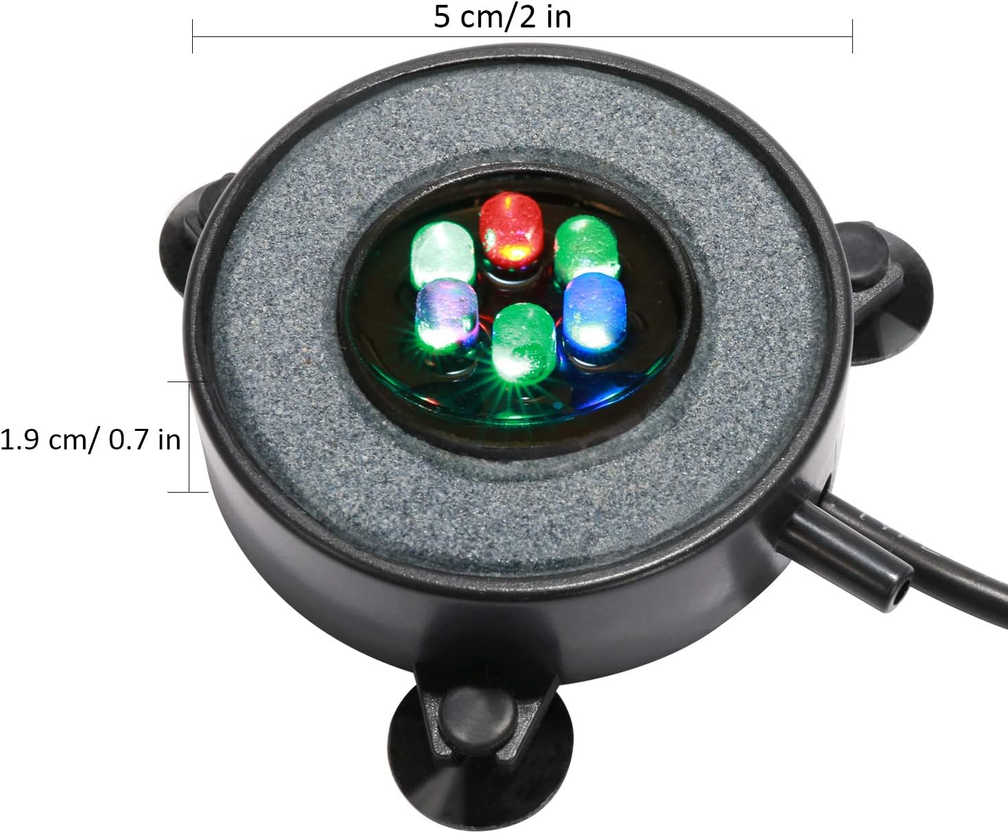 LED Aquarium Fish Tank Air Stone Bubble Diffuser with 6 Color Change ...