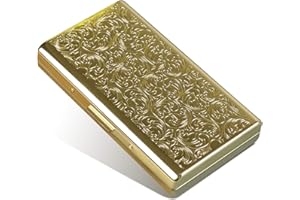 Retro Metal Cigarette Case Box -Single/Double Sided Spring Clip Open Pocket Holder for 10/14 100mm Cigarettes Credit Card Hol