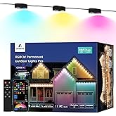 APPECK Permanent Outdoor Lights Pro 200ft, 144W RGBCW Eaves Lights with 144 LED Lights, 80lm, Cuttable, 111 Scene Modes, IP67 Waterproof Lighting for Christmas Decoration, Work with Alexa, Black