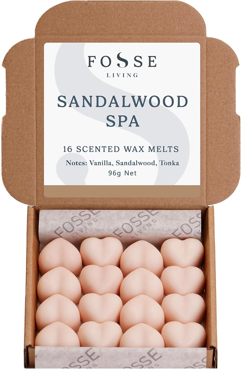 Fosse Living Sandalwood Spa Soy Wax Melts 16 Pack UK Handmade Vegan