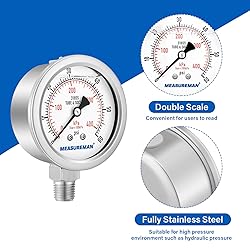 MEASUREMAN Fully Stainless Steel Hydraulic Glycerin