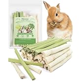 Bissap 40PCS Rabbit Chew Sticks, 20PCS Sweet Bamboo Chew Sticks &amp; 20PCS Papaya Stems Bunny Chews for Rabbit Hamster Chinchilla Guinea Pig Small Animals Natural Molar Treats