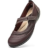 TALENAVA Women's Comfortable & Lightweight Leather Mary Jane Flats Versatile Business Casual Dress Shoes Work Office Cute Stylish Everyday Walking Shoes