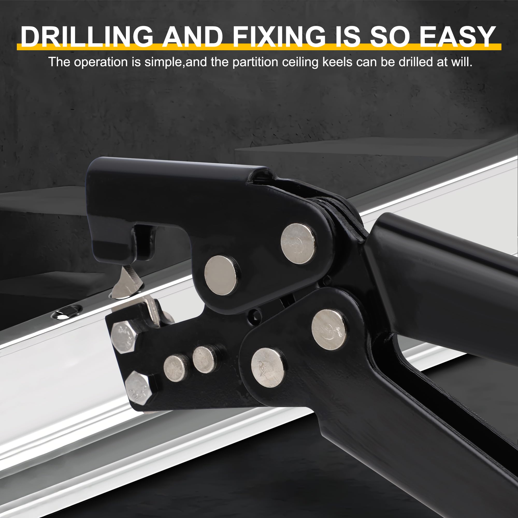 Profil Verbundzange Trockenbau,310mm Profilverbundzange,Trockenbau Zange,Crimpzange Leichte Stahlkiel-Lochzange Mit Griff Bolzen Crimper für Dekorationsdecken 3