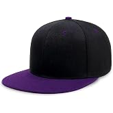 CHOK.LIDS Classic Snapback Flat Bill Hat Blank Adjustable Baseball Cap | Structured high crown, flat visor, blank front for customization, adjustable snap closure, trendy everyday style
