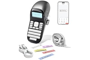 EazeID Rechargeable Label Maker with Keyboard, Handheld Label Maker Machine with-Tape Waterproof, Portable Labeler Machine, Backlit Screen, Built-in Memory for Home Office Kid Teacher Gifts LT12