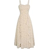 Belle Poque Sun Dresses for Women Spring Summer Floral Midi Flowy Spaghetti Ruffle Wedding Guest Tea Party Dress