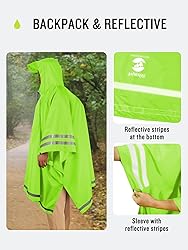 SaphiRose Hooded Rain Poncho Waterproof Raincoat