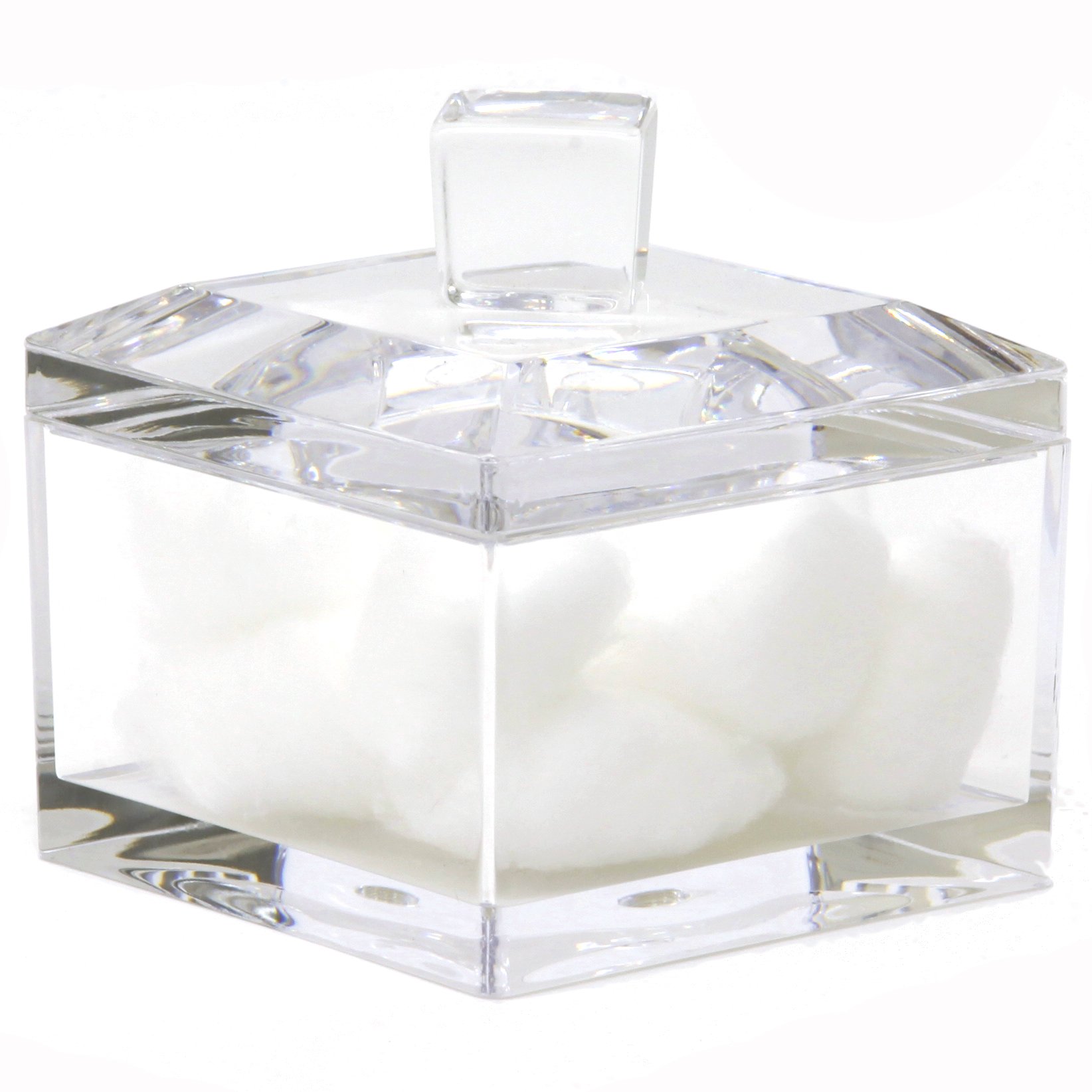 Modern Faceted Square Acrylic Cotton Ball Holder eBay